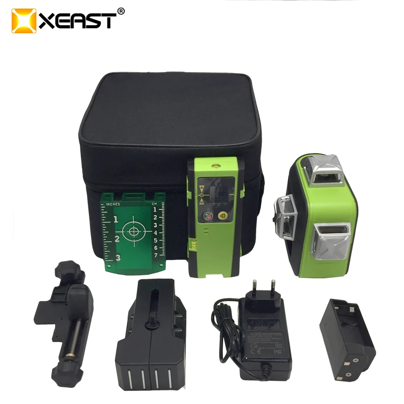 XEAST XE-93TG 12 linii 3D zielony laser poziom bateria litowa samopoziomujące poziome i krzyżujące się pionowo linie mogą korzystać z odbiornika XEAST XE-93TG 12 linii 3D zielony laser poziom bateria litowa samopoziomujące poziome i krzyżujące się pionowo linie mogą korzystać z odbiornika