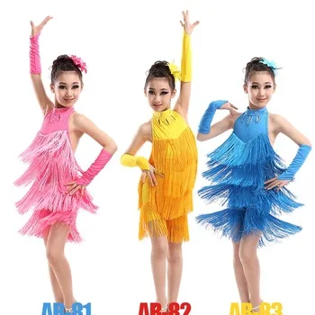 salsa dance skirts rumba costume latin for girls fringe competition dance children sexy cha cha ta ngo dresses for sale dress
