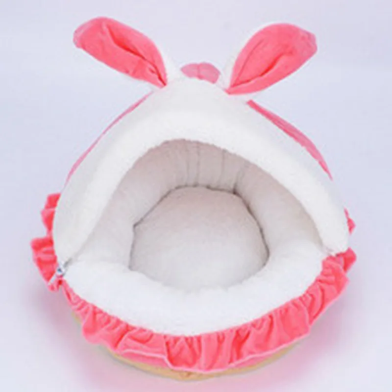 Dog House Half Open Rabbit Cute Pink Cat Warm House Beds For Medium