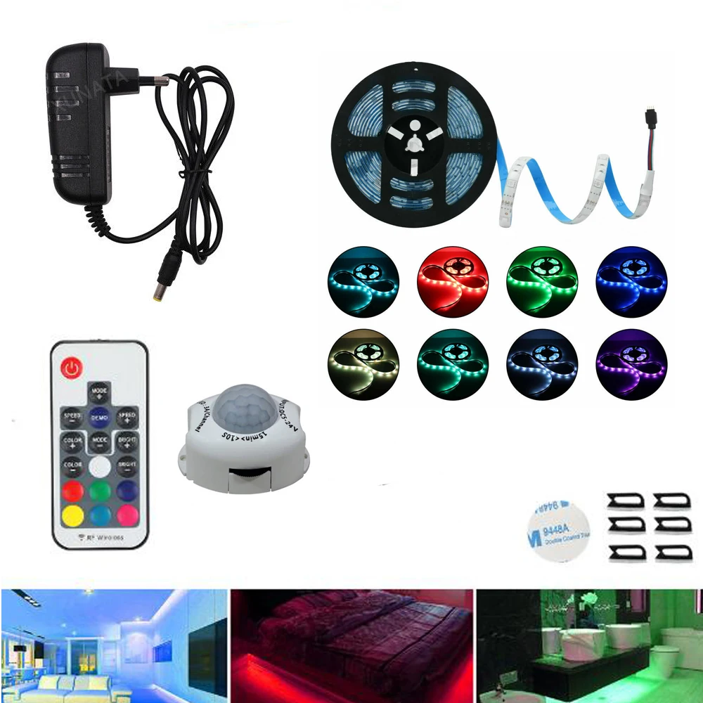 Светодиодный светильник для шкафа с пассивным ИК датчиком движения s 5050 SMD rgb