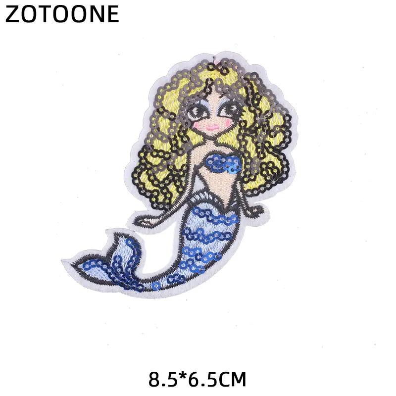 ZOTOONE 1 шт. Русалка утюжок на Патчи для аппликация одежду Diy животное заказ Вышивка