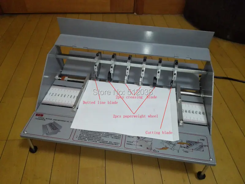 

18" 460mm Electric Book Cover Creasing Machine Creaser Scorer Perforator, Paper Dotted Line Cutting Machine 110V / 220V