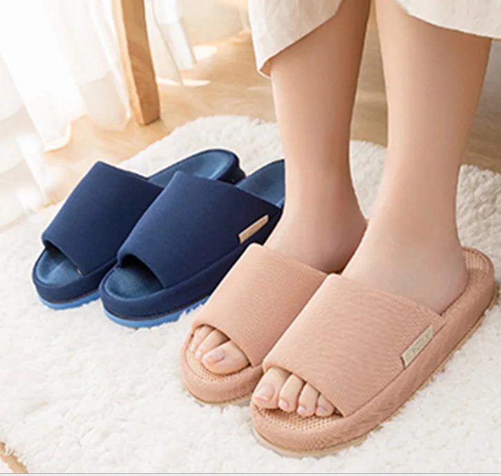 2Pairs Couples home/house slippers foot massage therapy shoes
