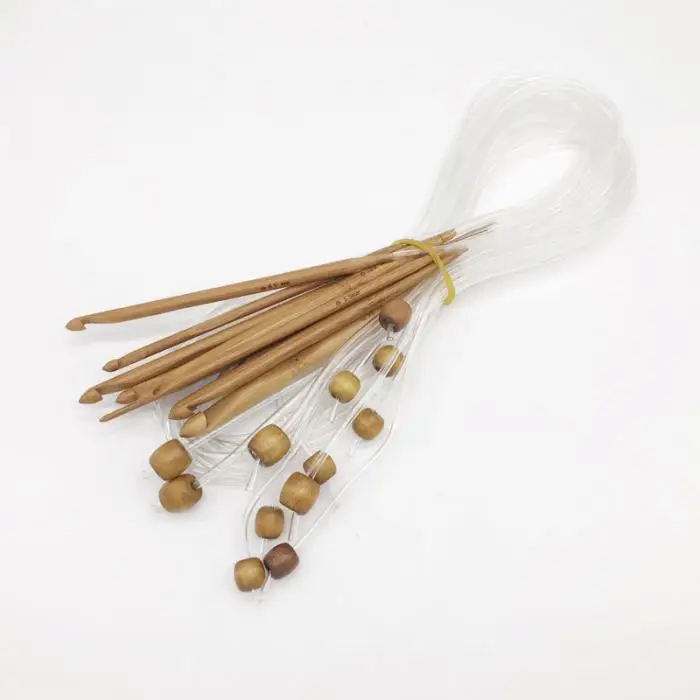 1 Набор 12 размеров бамбуковый вязальный крючок набор спиц 3-10 мм набор инструментов для плетения DTT88