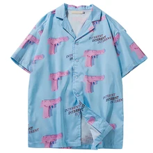 M-XXL, модная летняя Хлопковая мужская рубашка с принтом, повседневная мужская одежда, рубашки с коротким рукавом и отложным воротником, Гавайские рубашки