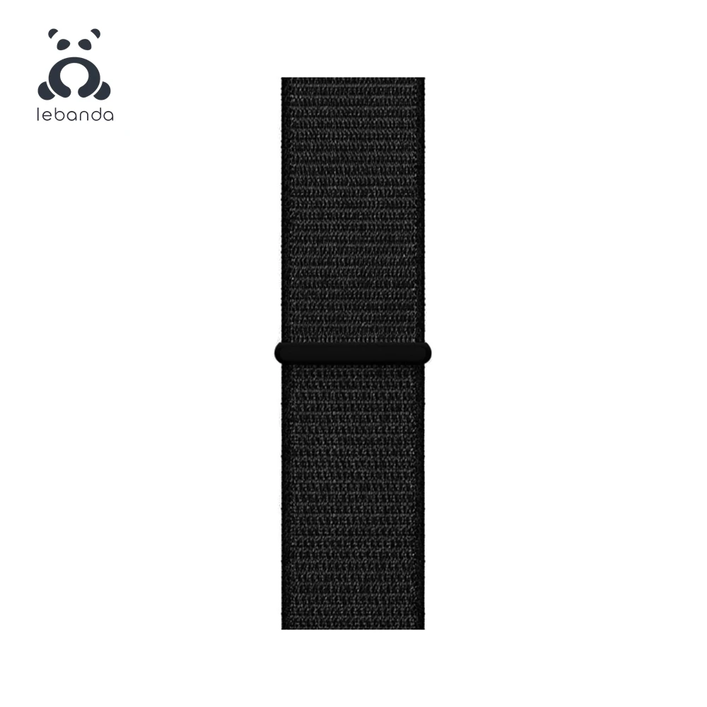 Lebanda Sport loop для apple watch 5, 4, 3, 2, 1, ремешок для iwatch 38, 40, 42, 44 мм, тканый нейлоновый ремешок, Аляска, синий - Цвет ремешка: Whole Black