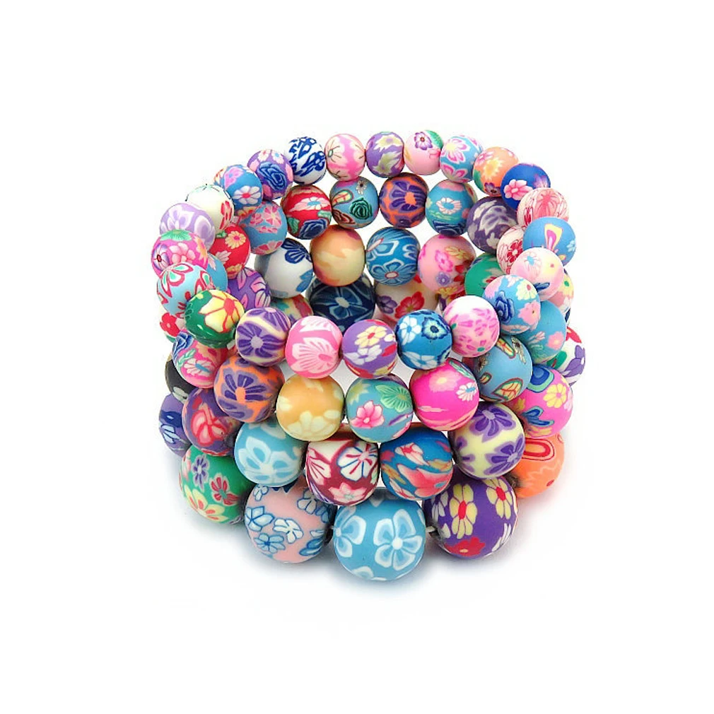 

Bohemian Style Soft Pottery Beads Bracelet for Girls Trendy DIY Fashion Bracelet Ceramics Beads Bracelets Bangles Creative Gifts