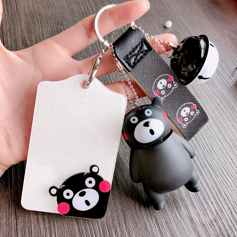 

New Cute Hand Strap Keychain Acrylic Card Holder ID Badge Student Nurse Bus Credit ID Badge Holder Credential Holder Cartoon