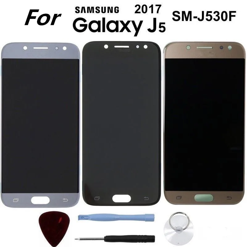 

5.2'' SUPER AMOLED For SAMSUNG Galaxy J5 2017 J530 J530F LCD Display Touch Screen Digitizer Assembly Replacement Parts +Sticker