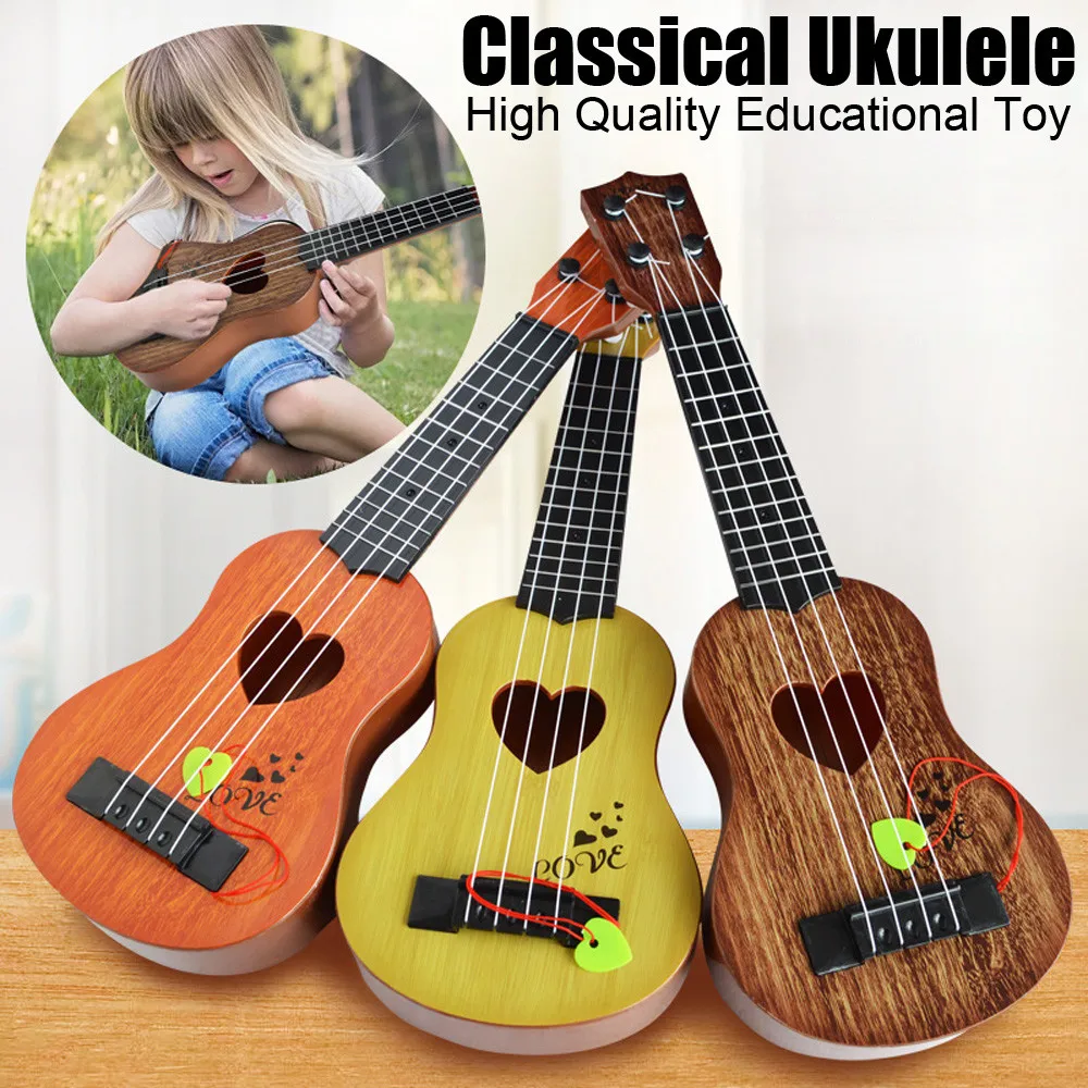 Mini Ukulele Toy Beginner Classical Ukulele Guitar Educational Musical Instrument Toy for Kids Developmente ducational music toy