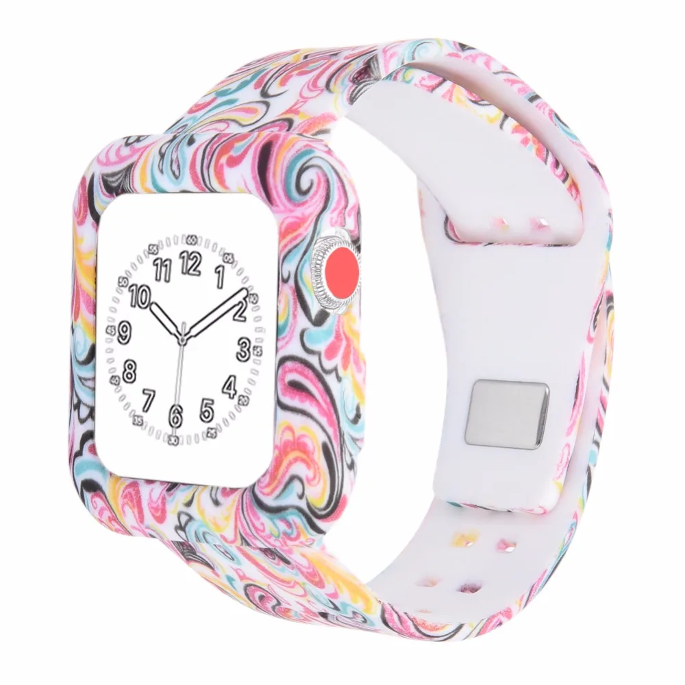 Bemorcabo DIY силиконовый ремешок с защитным чехлом для Apple Watch 38 мм 42 спортивный