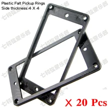 10 Piar черный пластиковый плоский Электрический гитарный хамбакер звукосниматель кольцо рама с монтажным кольцом шеи и моста Пикап Кольцо 4 мм x 4 мм