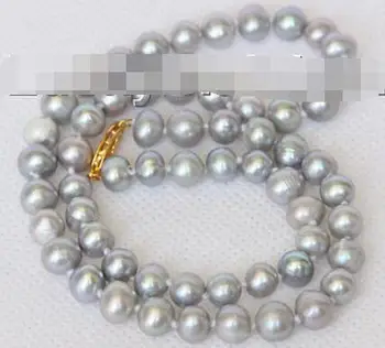 

16" 10-11mm near round gray freshwater pearls necklace j10316
