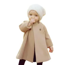 4 Yangmaile/ г. Новая модная осенне-зимняя верхняя одежда для маленьких девочек, плащ, куртка на пуговицах теплое пальто