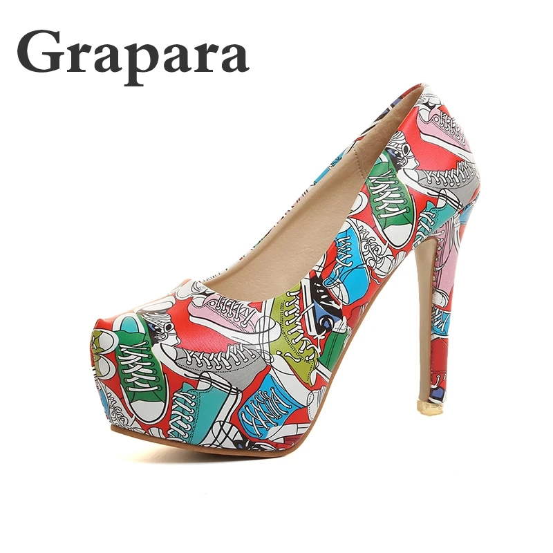 Туфли лодочки женские на платформе 12 см с круглым носком|platform pumps|sexy pumpsextreme high heel