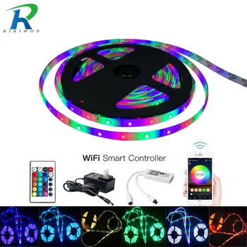 

WiFi RGB LED Strip Light SMD5050 2835 Waterproof led Lamp tape diode flexible ribbon WiFi controller DC 12V adapter set strp