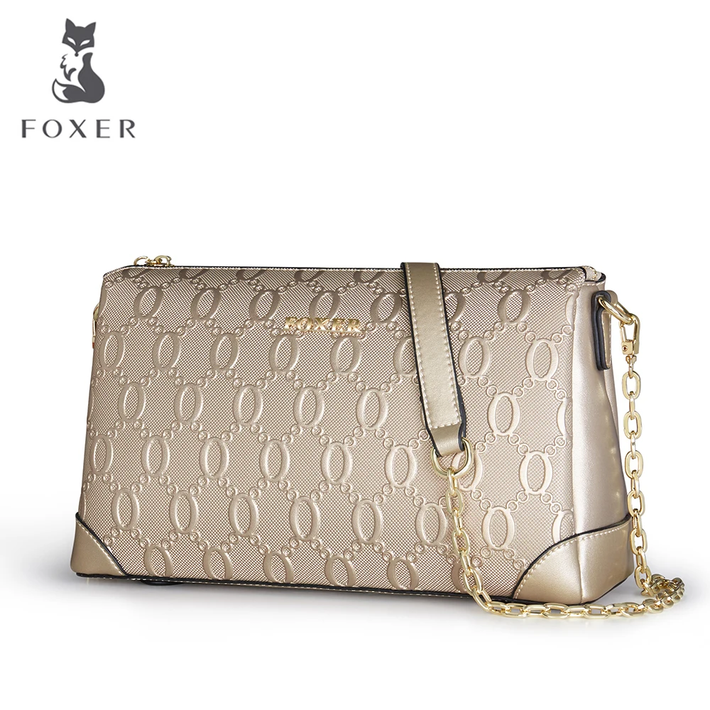Bolsa de Ombro de Couro de Vaca de Luxo Feminina para Bolsas Foxer Moda Feminina Mulheres Crossbody Bolsas Senhoras Mensageiro Bolsa