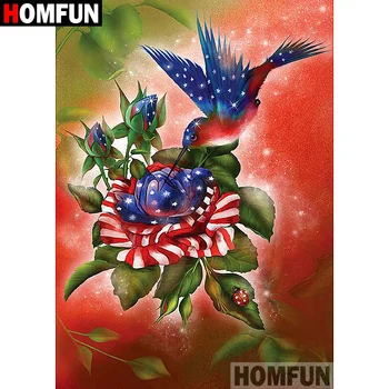 

HOMFUN Full Square/Round Drill 5D DIY Diamond Painting "Bird & Flower" Embroidery Cross Stitch 5D Home Decor Gift A07482