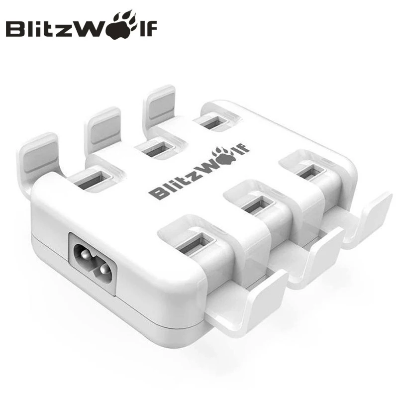

BlitzWolf USB Charger Mobile Phone Charger Adapter 6-Port Fast Desktop Charger For iPhone X 8 7 6s 6 Plus For Samsung Smartphone