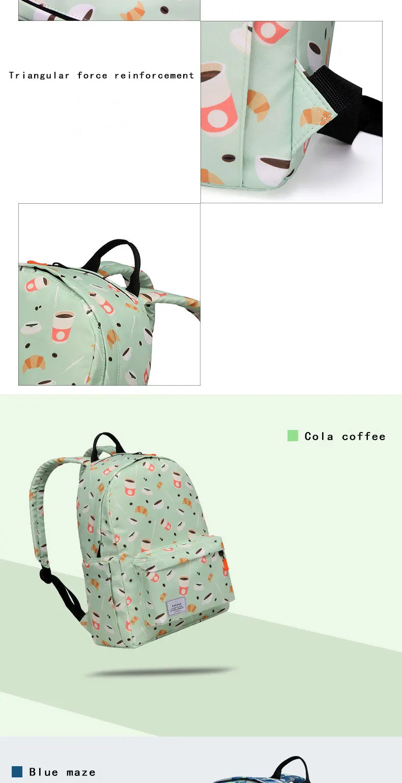Новый стиль многофункциональный рюкзак из узорчатой ткани Мумия сумка мода путешествия рюкзак для мамы Детская сумка Повседневная мать и