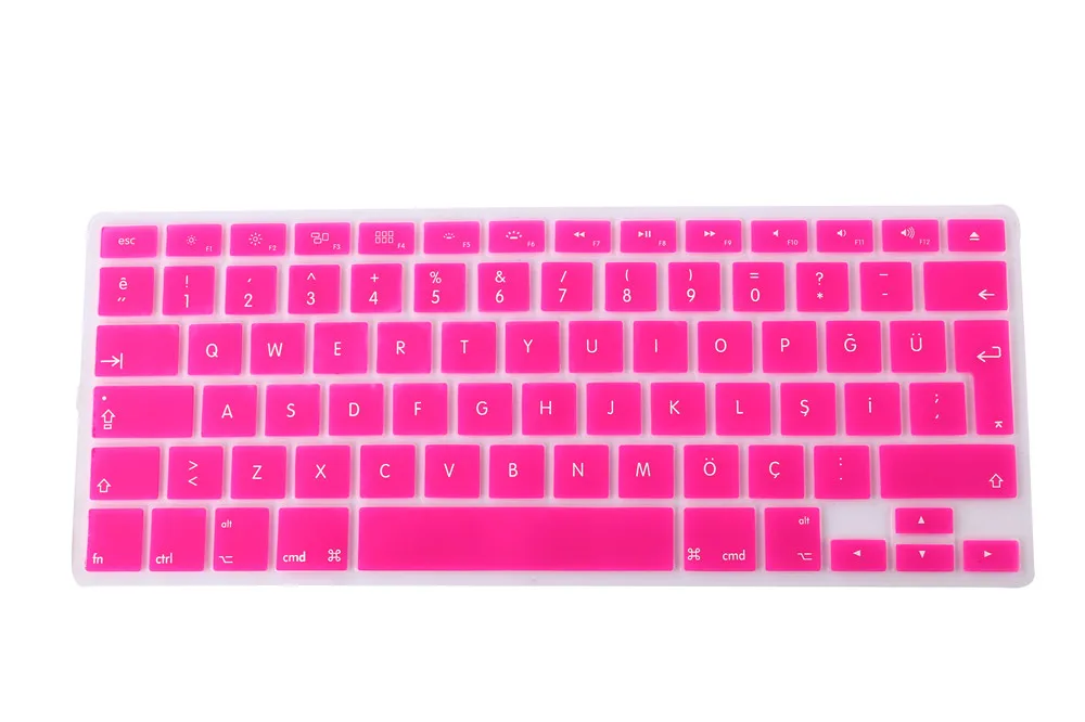 Чехол для клавиатуры ноутбука для macbook air 13 pro 15 дюймов A1466 A1502 A1278 A1398 ЕС кремния Турция клавиатура с подсветкой крышка защитная пленка - Цвет: Rose Red