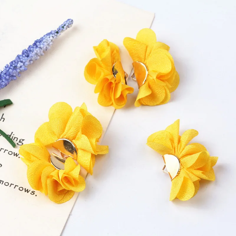 10 шт. выбрать цвет цветок из текстиля подвески в форме кисточек для ювелирных аксессуаров DIY ремесло серьги, брелок изготовление