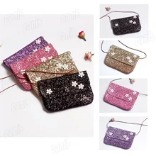 Модные повседневное Блеск сверкающими блёстки Crossbody сумка портмоне бумажник на подарок для маленьких девочек один размер Прекрасный 4 цвета