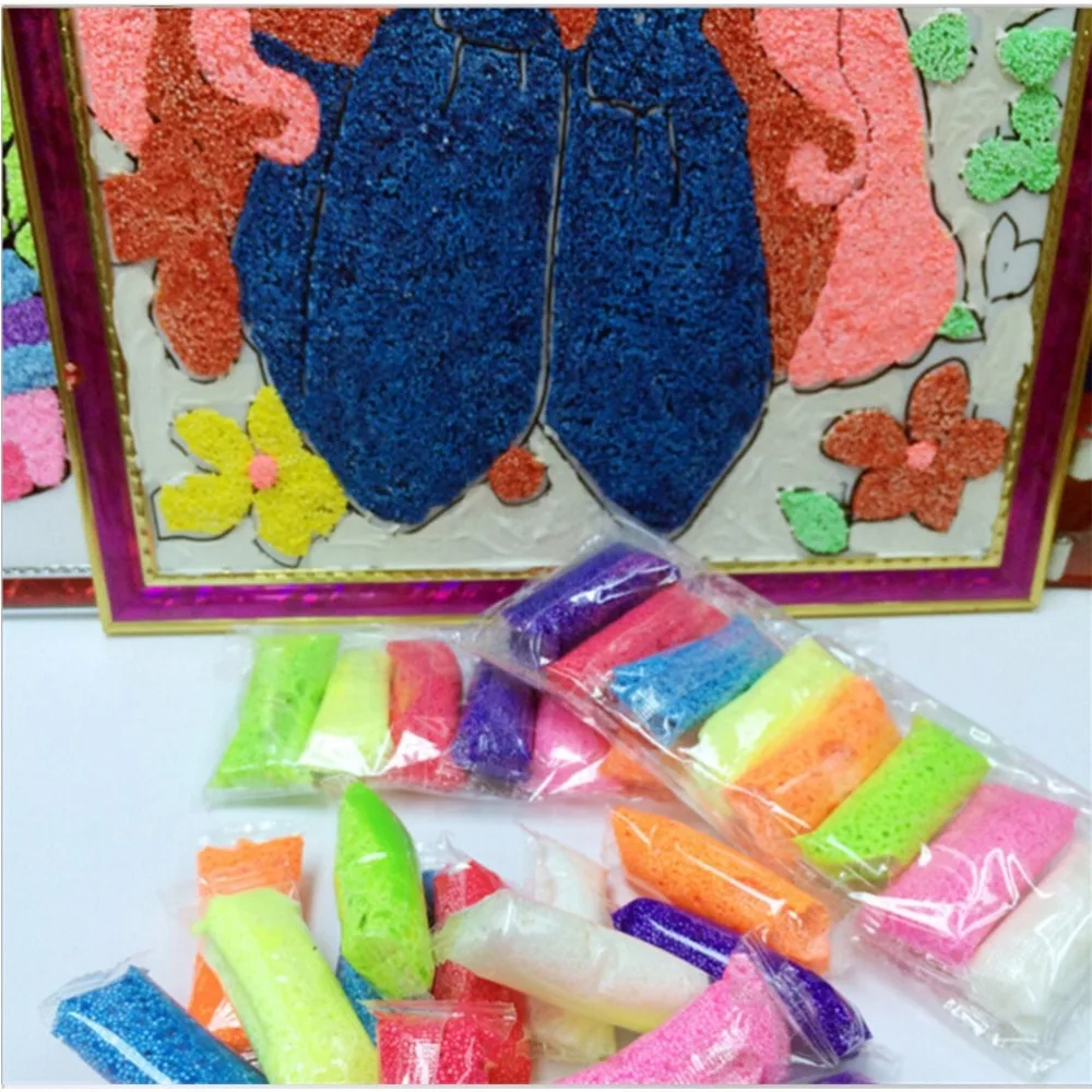 5g Novidades Color Snow Mud Fluffy Floam Slime Anti-Stress Toy DIY Novelty Puzzle Bead Slime Toy Sludge Mud Toy Light Clay