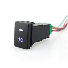 1 pcs 5 pin Blue LED Fog Lights Push Switch with Connector Wire fit for Style Toyota fit for new style toyota push switch 20 32 mm blue led 5 pin power lights push switch with connector wire