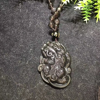 

Natural Obsidian Pendant Golden Sword Ice Cream Obsidian Ice Cream Blackstone Ice Cream New Night Fury Pendant