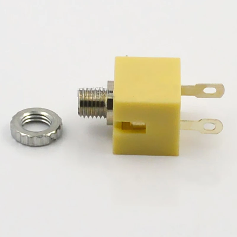 20pcs Jack 2 5mm Headphone Plug Audio Headset Socket Connector PJ 201M Three legged With Nut Copper Yellow