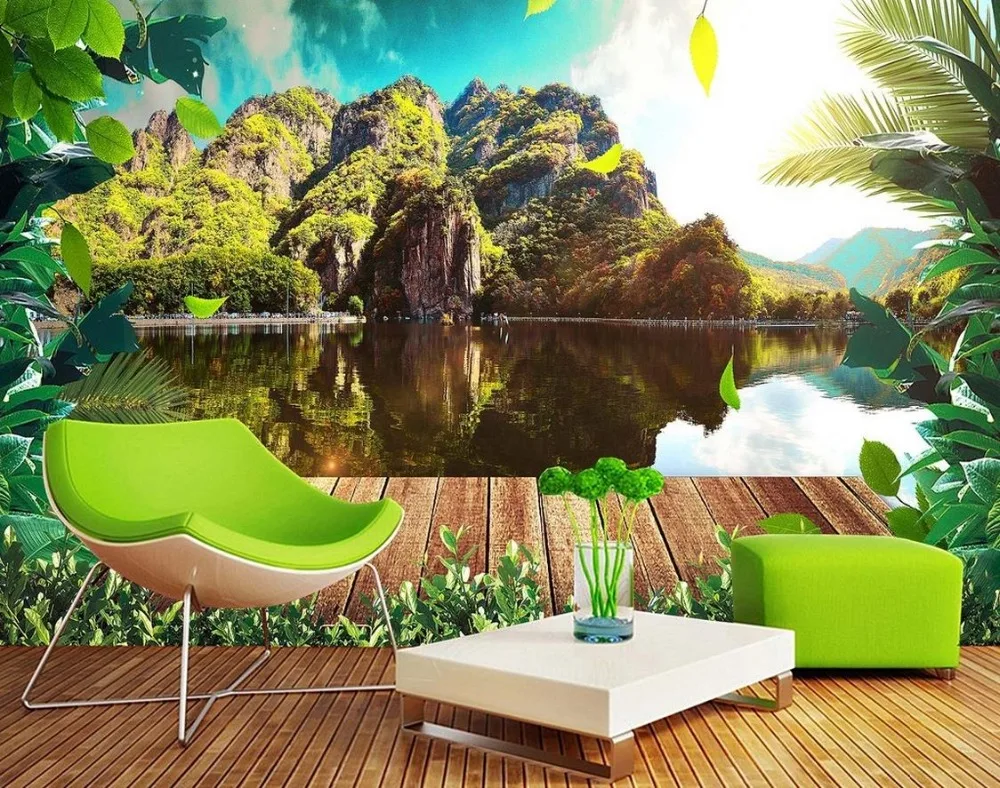 Custom 3d mural wallpaper for living room stereoscopic HD beautiful simple scenery fresh European sty wall luxury-wall-paper |