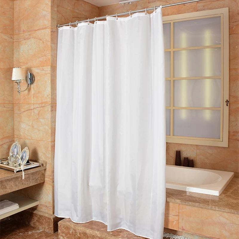 Comwarm Nordic Brief Solid Color Relax White Light Shower Curtain Pale