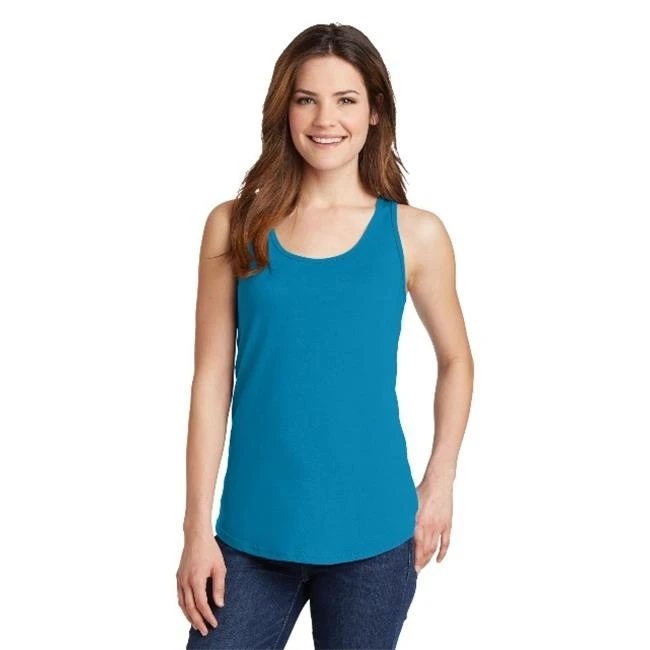 Port & Co LPC54TT Ladies Core Cotton Tank Top Neon Blue - 4XL