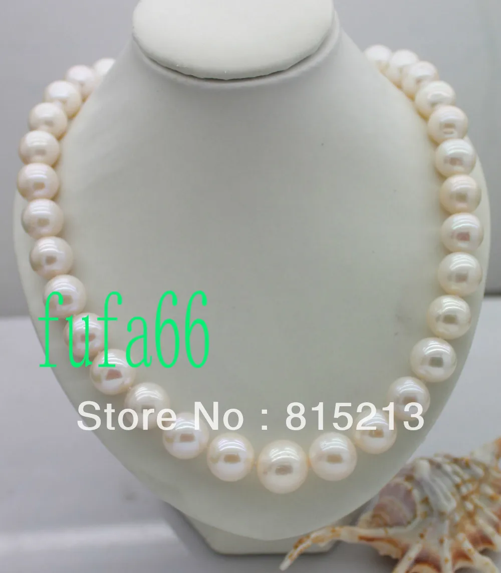 

ddh001573 NATURAL NOBLE!ELEGANT!14MM WHITE AKOYA PEARLS NECKLACE