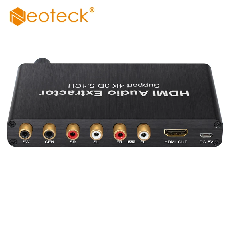 Neoteck HDMI аудио экстрактор ЦАП цифро-аналоговый аудио конвертер HDMI аудио экстрактор поддержка AC-3/DTS 4 к 3D DAC аудио