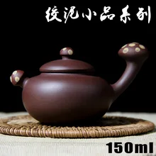 Новое поступление, чайники yixing, 150 мл, фиолетовая глина, 3 чашки, керамический китайский набор ручной работы, бамбуковый фарфоровый чайник высокого качества