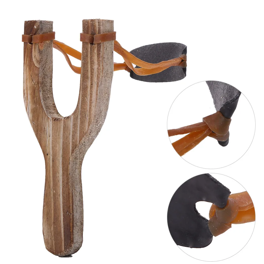 

Powerful Hunting Slingshot Rubber Band Wooden Professional Tactic Plastic Pocket Sling Shot Ball Outdoor Hunting Slingshot Tool