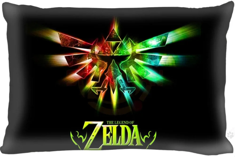 

New Custom The Legend Of Zelda Pillowcase Zippered Rectangle Pillow Cover Cases Size 45X35cm,40x60cm,45X75cm,50X75cm(Two sides)