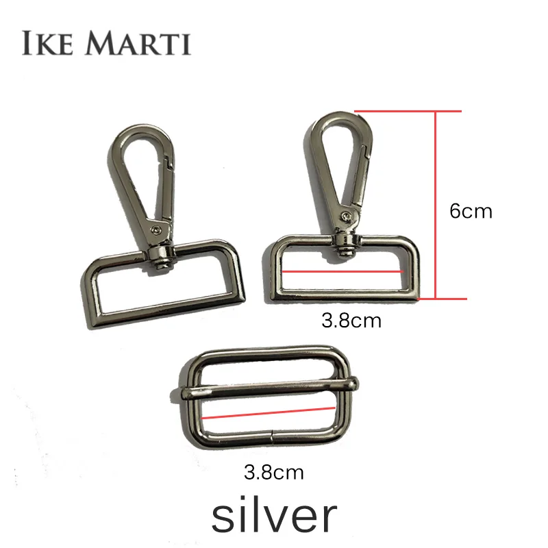 IKE MARTI 4 Sets Hook Slide Buckle Suit Hanger Clasp for Webbing Diy Strap Belt Metal Bag Parts Assessoires Snap Hooks Hardware 2