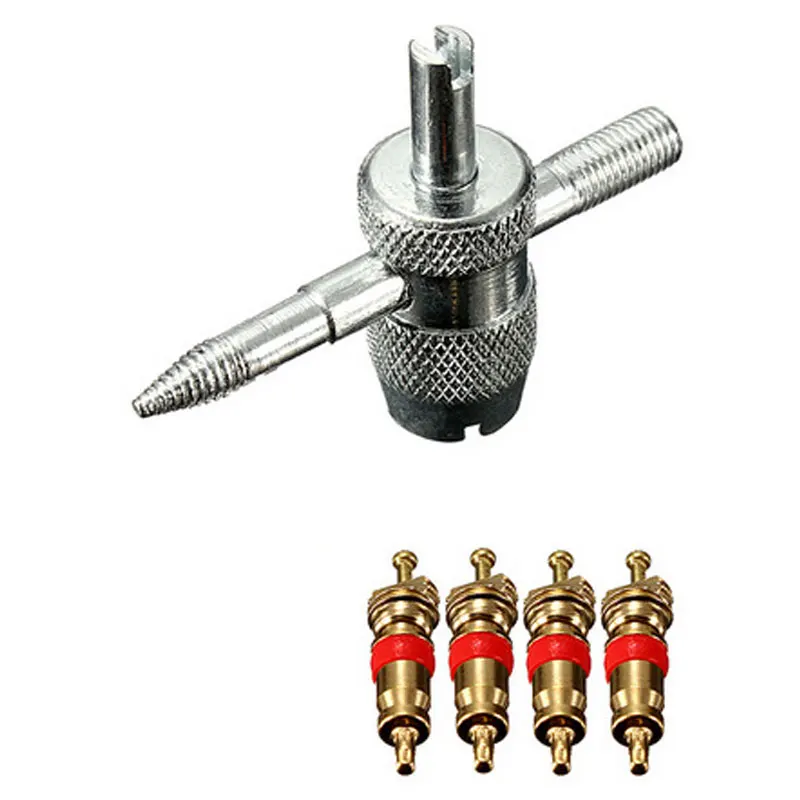 Buy 1Set Copper Valve Core with 5 in 1 Tire Valve Stem