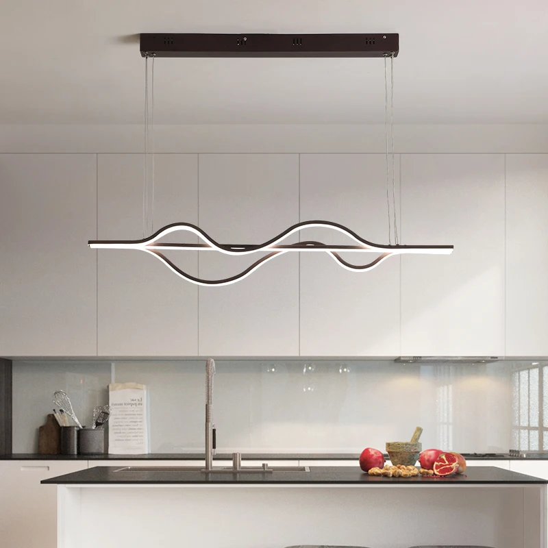 

Chandelier Lighting With Remote Control Coffee Finish Hanging lamp Modern Led Dimmable Chandeliers For restaurant kitchen lustre