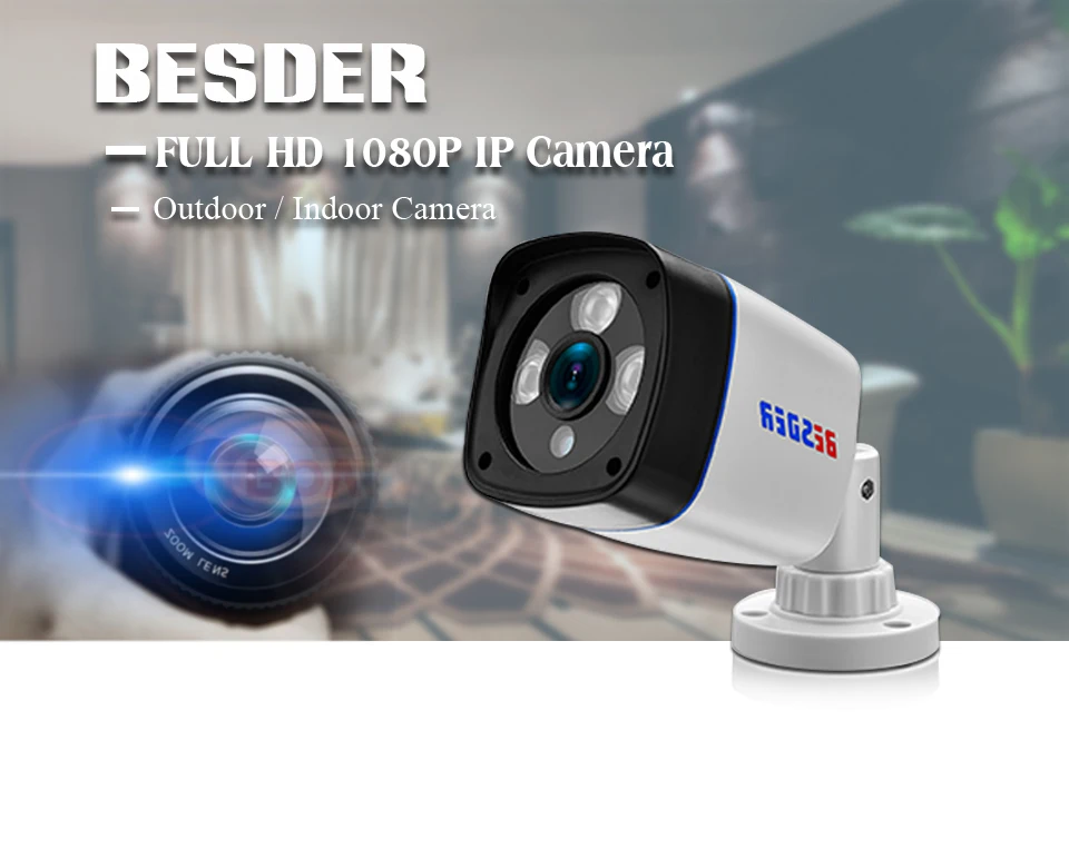 Besder, широкоугольная, 2MP, 1.3MP, 1MP, IP камера, уличная, IR, 25 м, HD безопасность, водонепроницаемая, ночное видение, P2P, CCTV, IP камера, ONVIF, IR Cut, XMEye