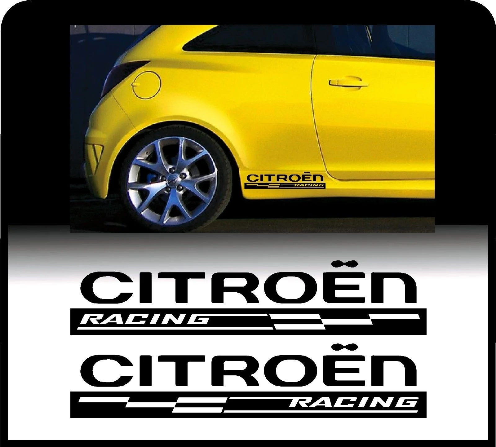 Для 2 шт./пара для Citroen RACING CHECKS-панель кузова-наклейка автомобиля клейкая |
