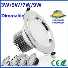 Затемнения 3 Вт 5 Вт 7 Вт 9 Вт Анти-туман светодиодный светильник Cree светодиодный лампы Потолочные Встраиваемые пятно легкий пуховик фонари для домашнего освещения