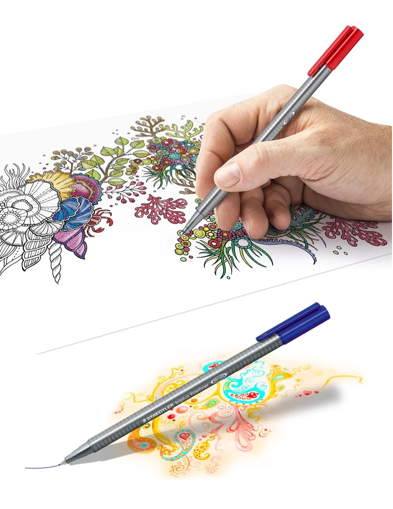 Staedtler Triplus Fineliner 50 Parlak Renkler 0.3mm Sanat Belirteçleri Fiber Kalemler Eskiz Yazma Çizim Kalemleri|Art Markers| - AliExpress