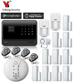 

Yobang Security GPRS SMS Alarmas Gsm Casa Wireless GSM Home Security Alarm Systems Security Remote Control Home Smoke Sensor