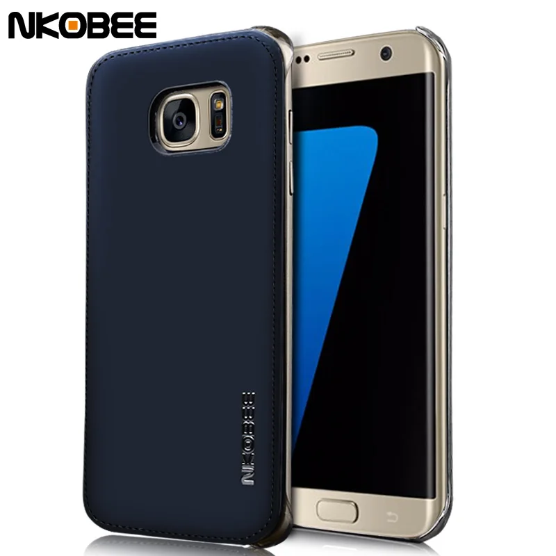 NKOBEE For Samsung Galaxy S7 Edge Case Leather+Transparent Hard Back Cover For Samsung Galaxy S7&S7 Edge Case Original Luxury