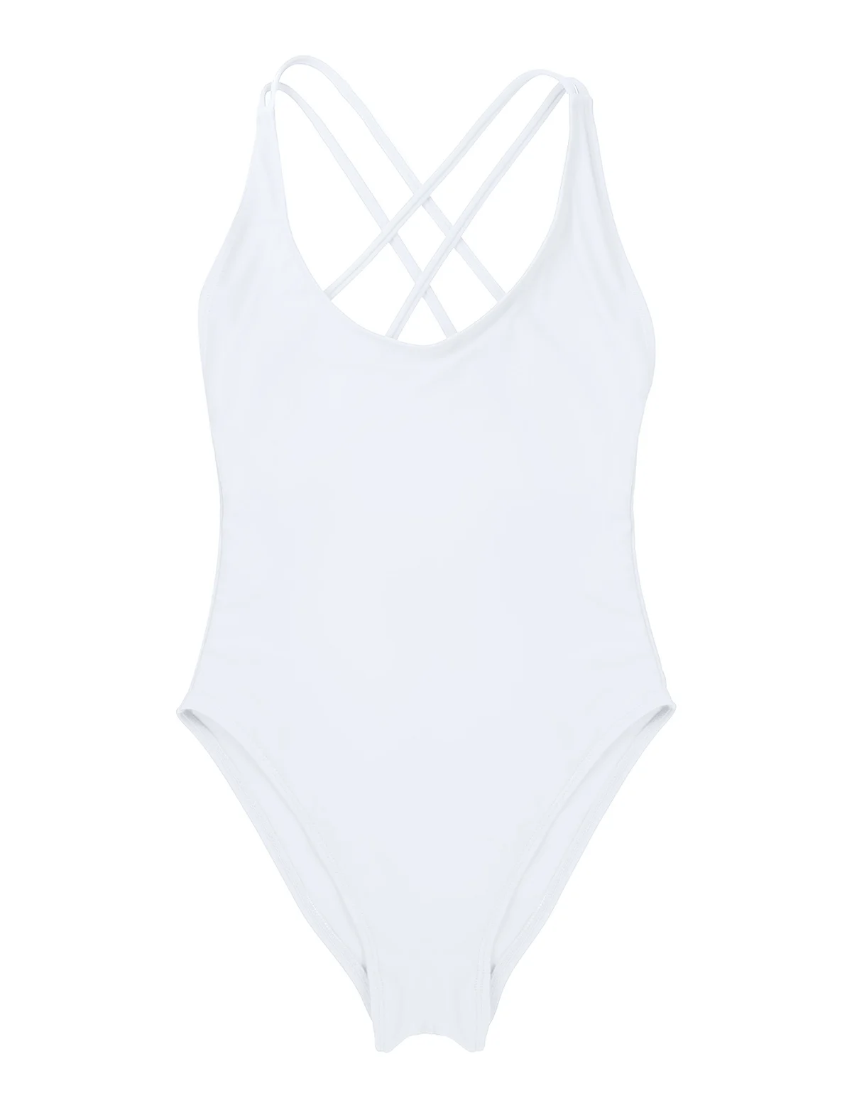 Женский сдельный глубокий u-образный вырез крест-накрест на спине, высокий вырез, без подкладки, купальник, купальный костюм, вечерние, пляжная одежда, купальники - Цвет: White