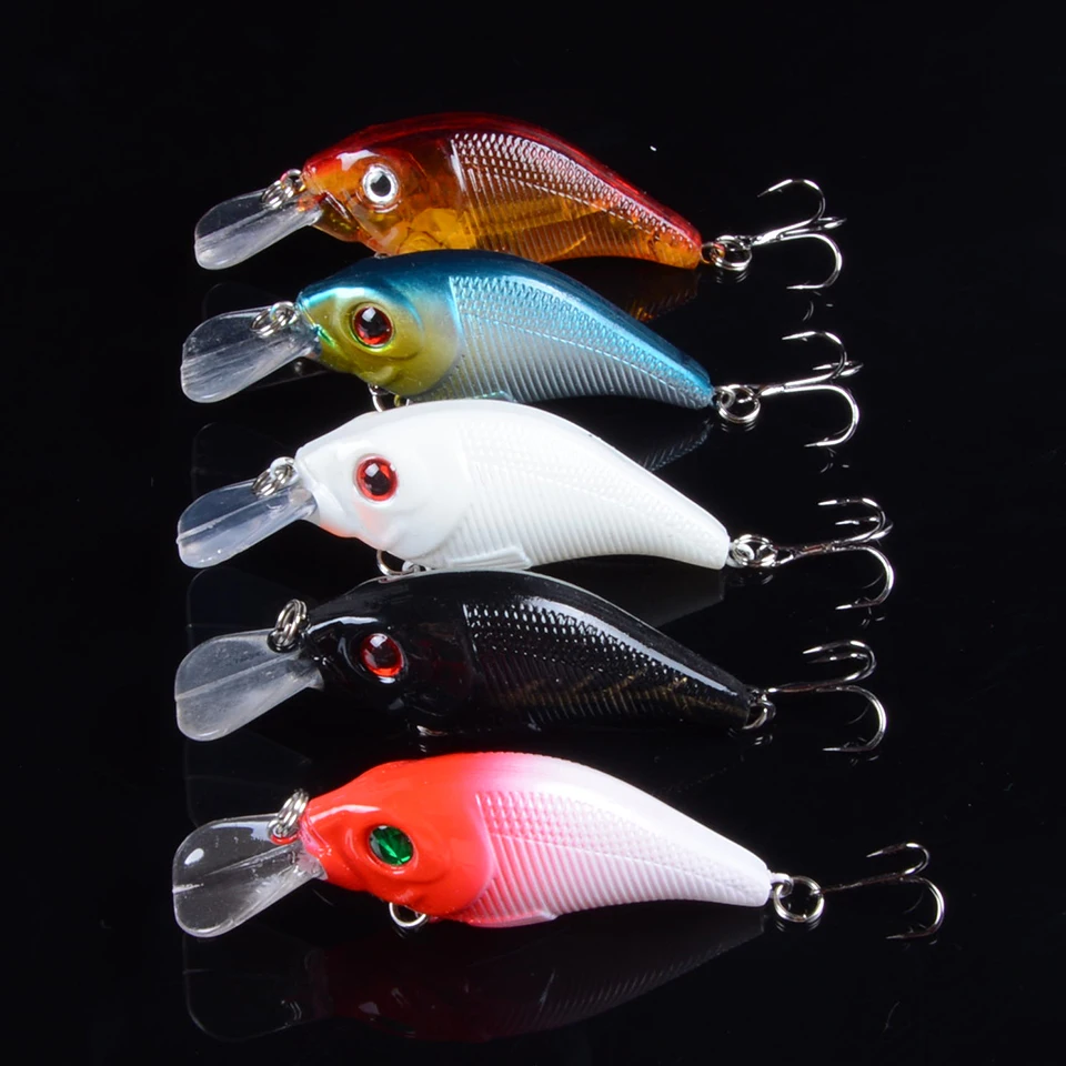 

5pcs Floating Deep Diving Crankbait Fishing Lures Minnow 7.5cm 11.2g Lifelike Wobblers With 6# Hooks Pesca Isca Artificial Bait